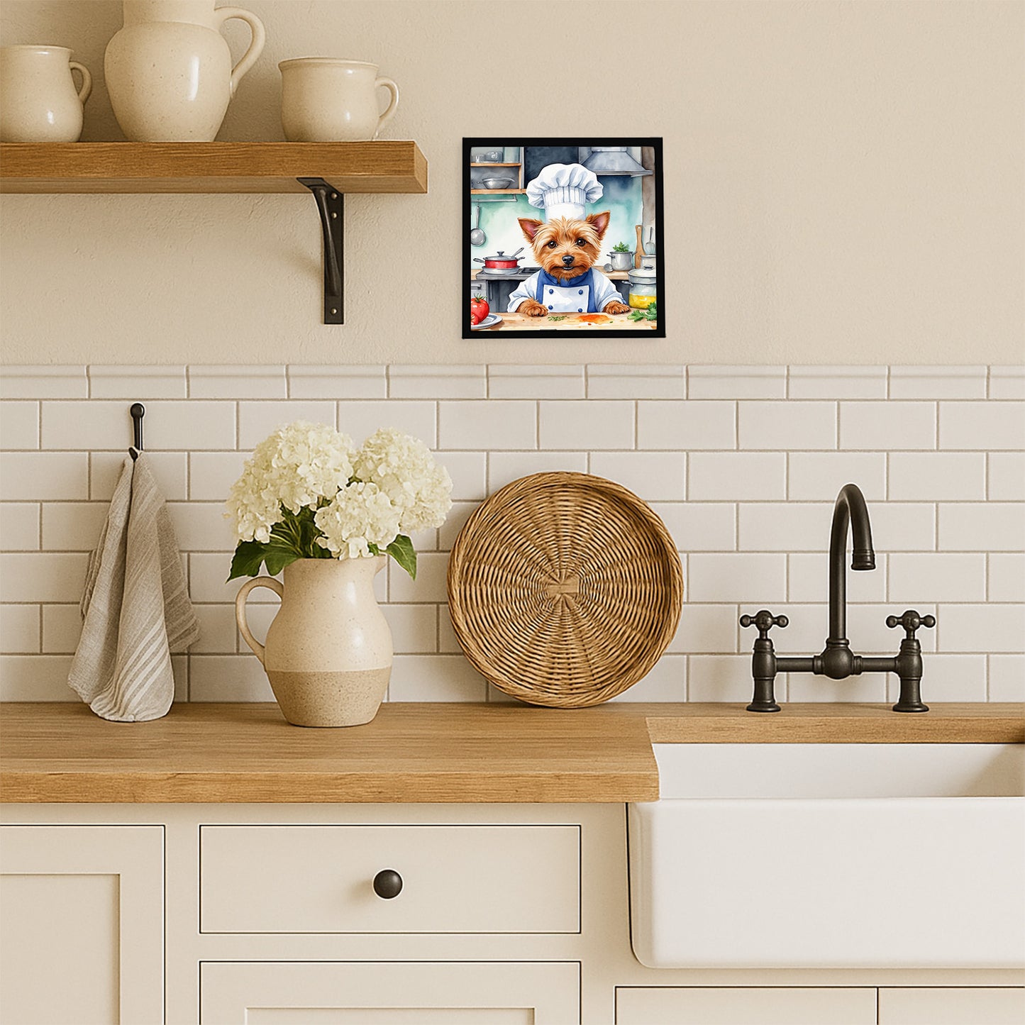 Australian Terrier The Chef Framed Metal Print