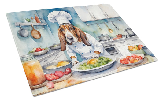 Buy this Basset Hound The Chef Glass Cutting Board