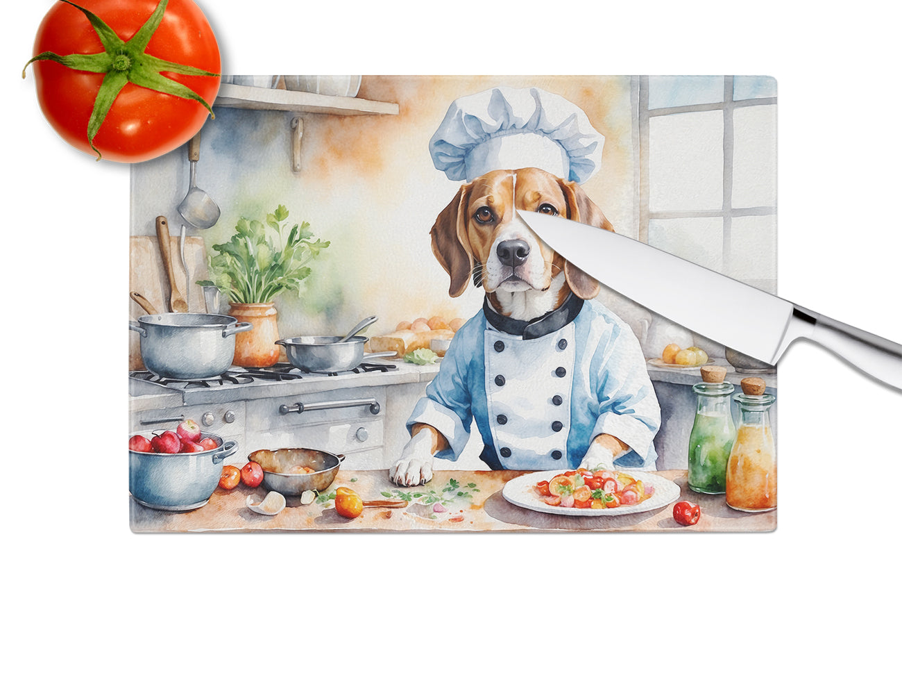 Beagle The Chef Glass Cutting Board