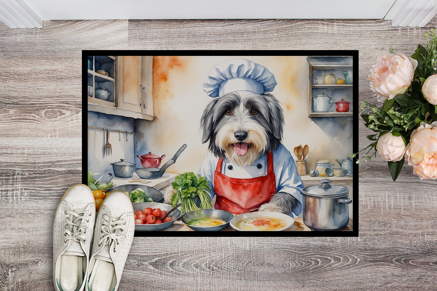 Bearded Collie The Chef Doormat