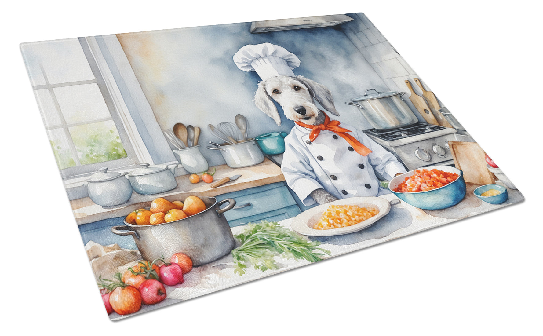 Buy this Bedlington Terrier The Chef Glass Cutting Board