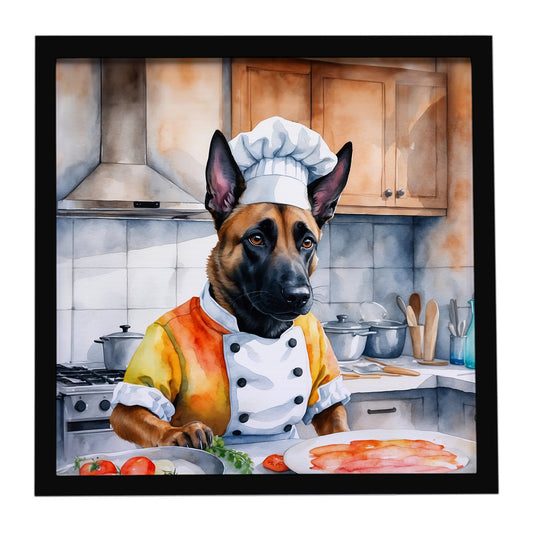 Buy this Belgian Malinois The Chef Framed Metal Print