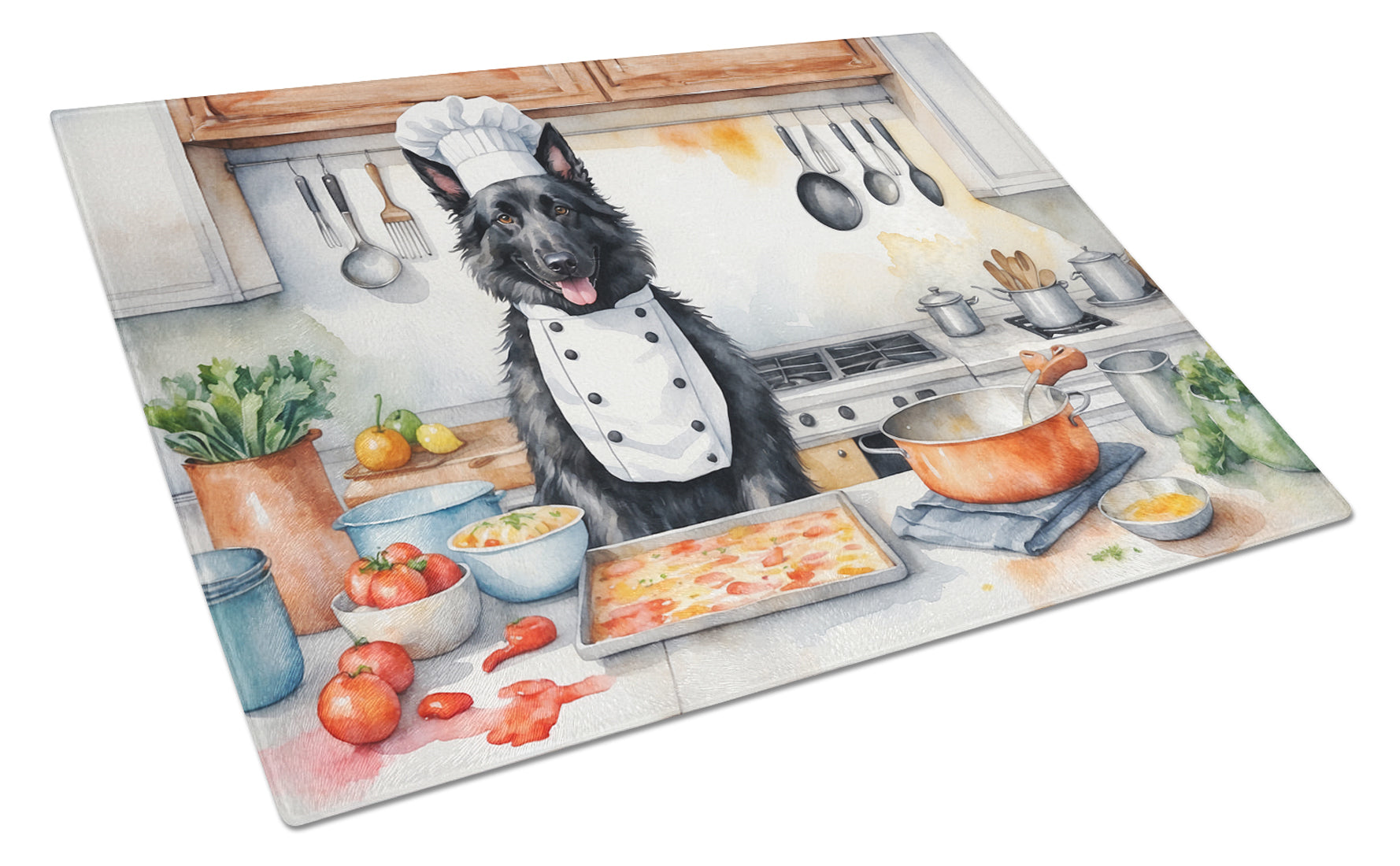 Buy this Belgian Sheepdog The Chef Glass Cutting Board