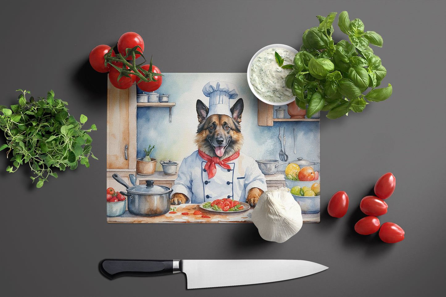 Belgian Tervuren The Chef Glass Cutting Board