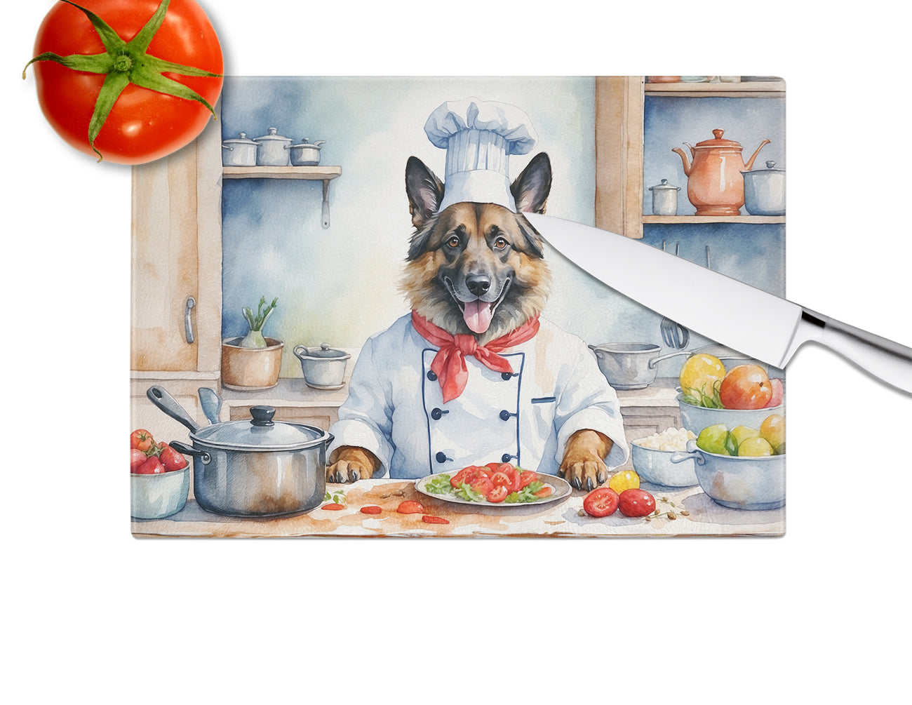 Belgian Tervuren The Chef Glass Cutting Board