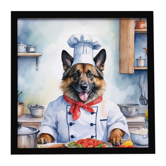 Buy this Belgian Tervuren The Chef Framed Metal Print