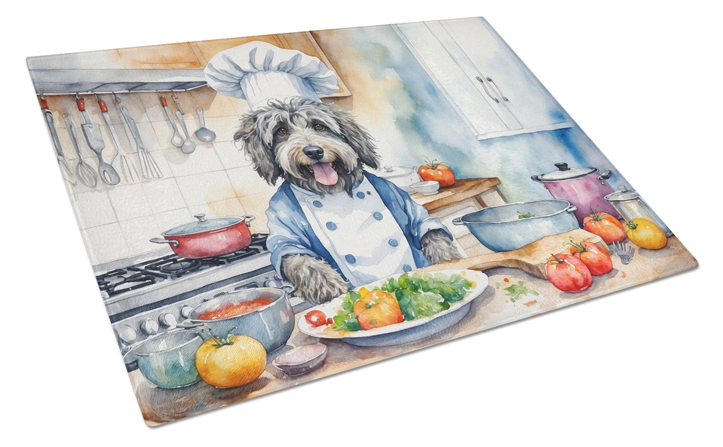 Buy this Bergamasco Sheepdog The Chef Glass Cutting Board