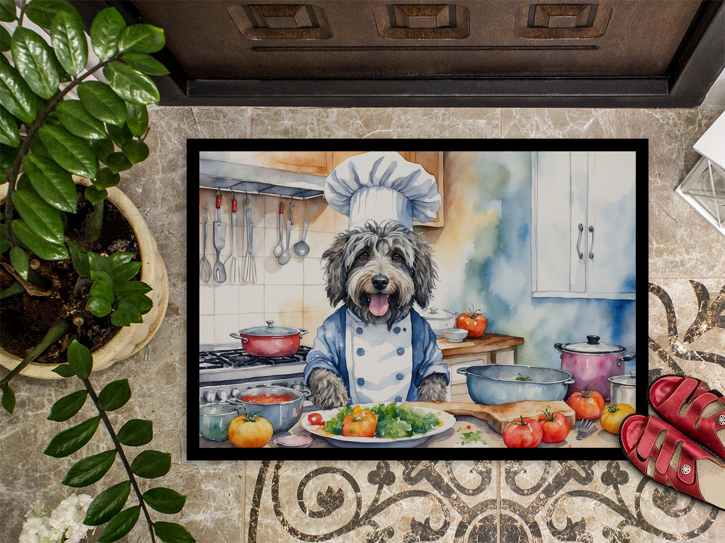 Bergamasco Sheepdog The Chef Doormat