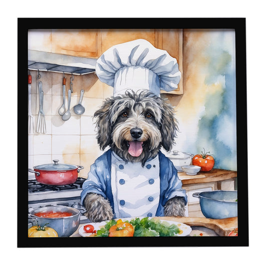 Buy this Bergamasco Sheepdog The Chef Framed Metal Print