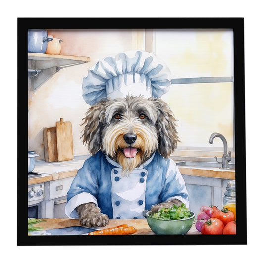 Buy this Bergamasco Sheepdog The Chef Framed Metal Print