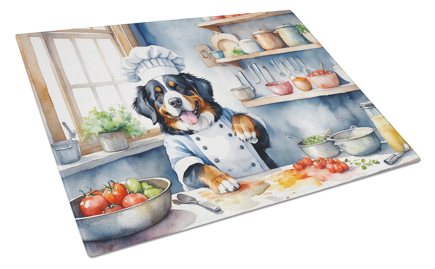 Buy this Bernese Mountain Dog The Chef Glass Cutting Board