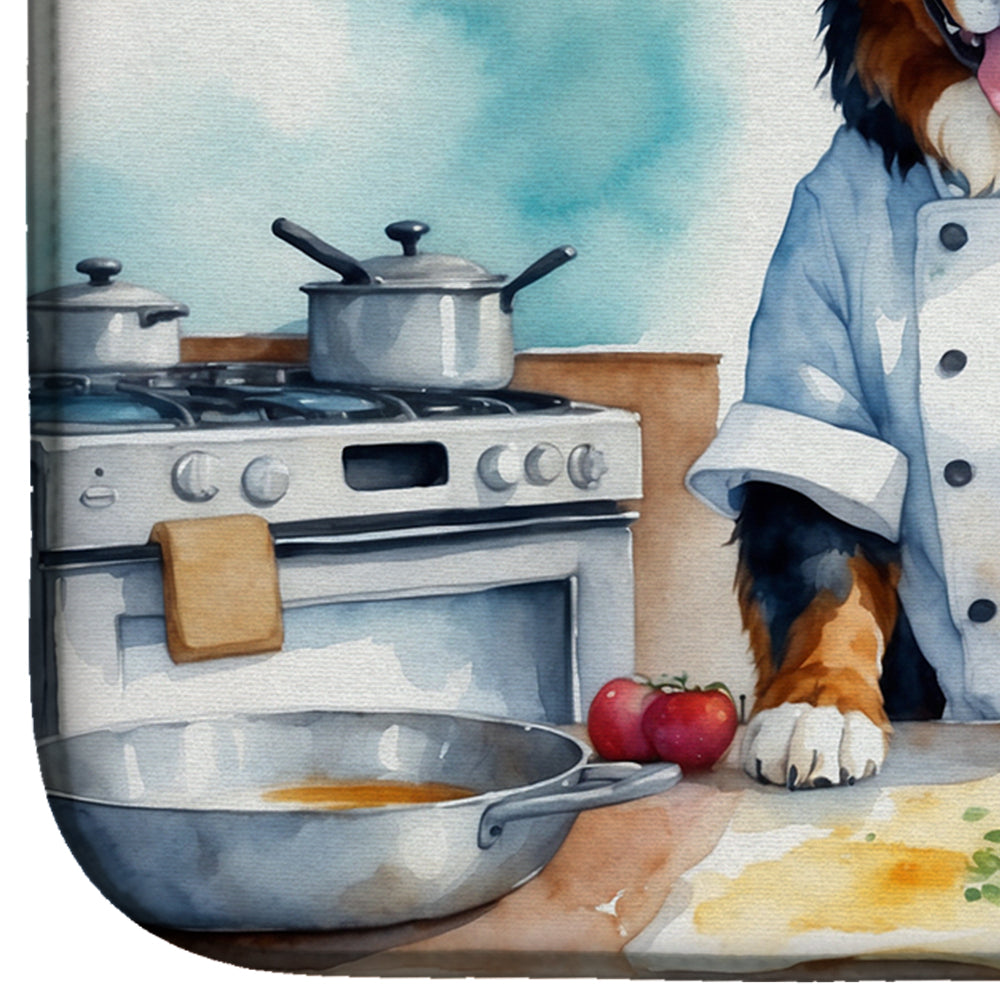 Bernese Mountain Dog The Chef Dish Drying Mat