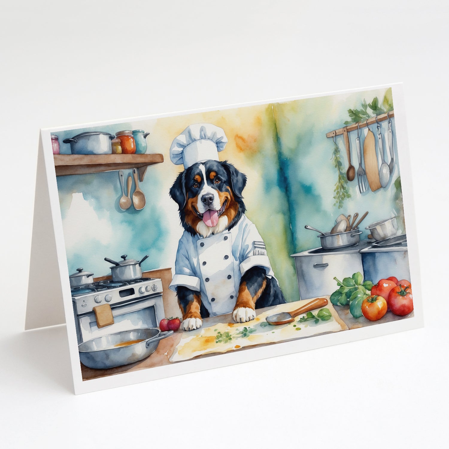 Buy this Bernese Mountain Dog The Chef Greeting Cards Pack of 8