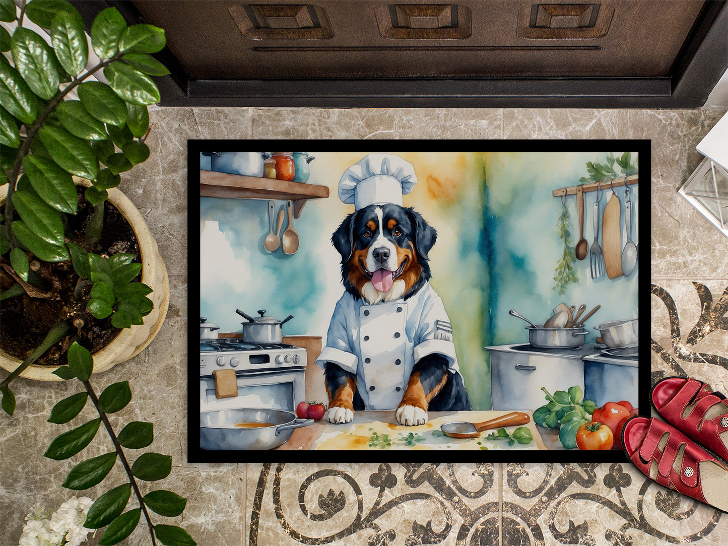 Bernese Mountain Dog The Chef Doormat