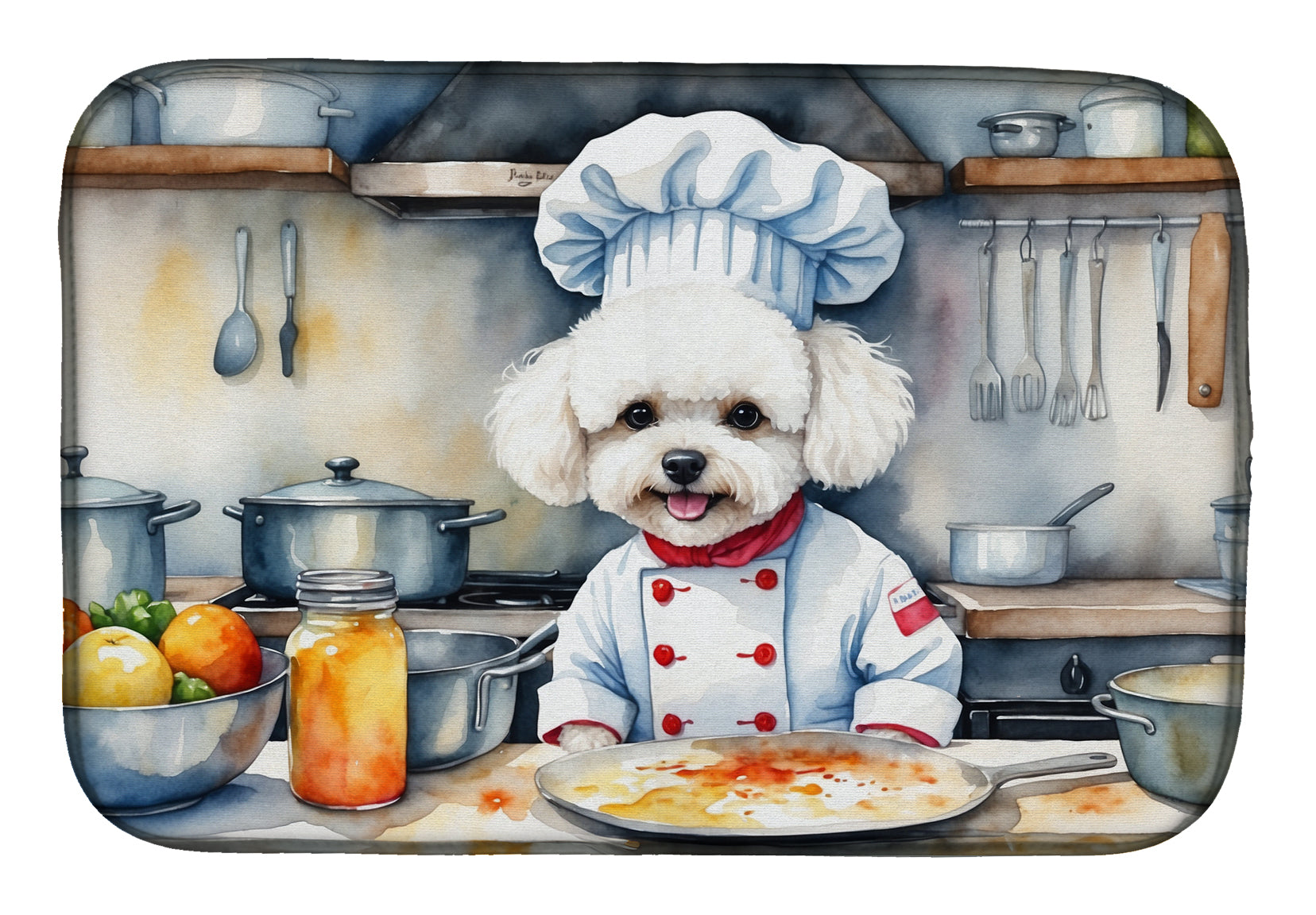 Buy this Bichon Frise The Chef Dish Drying Mat