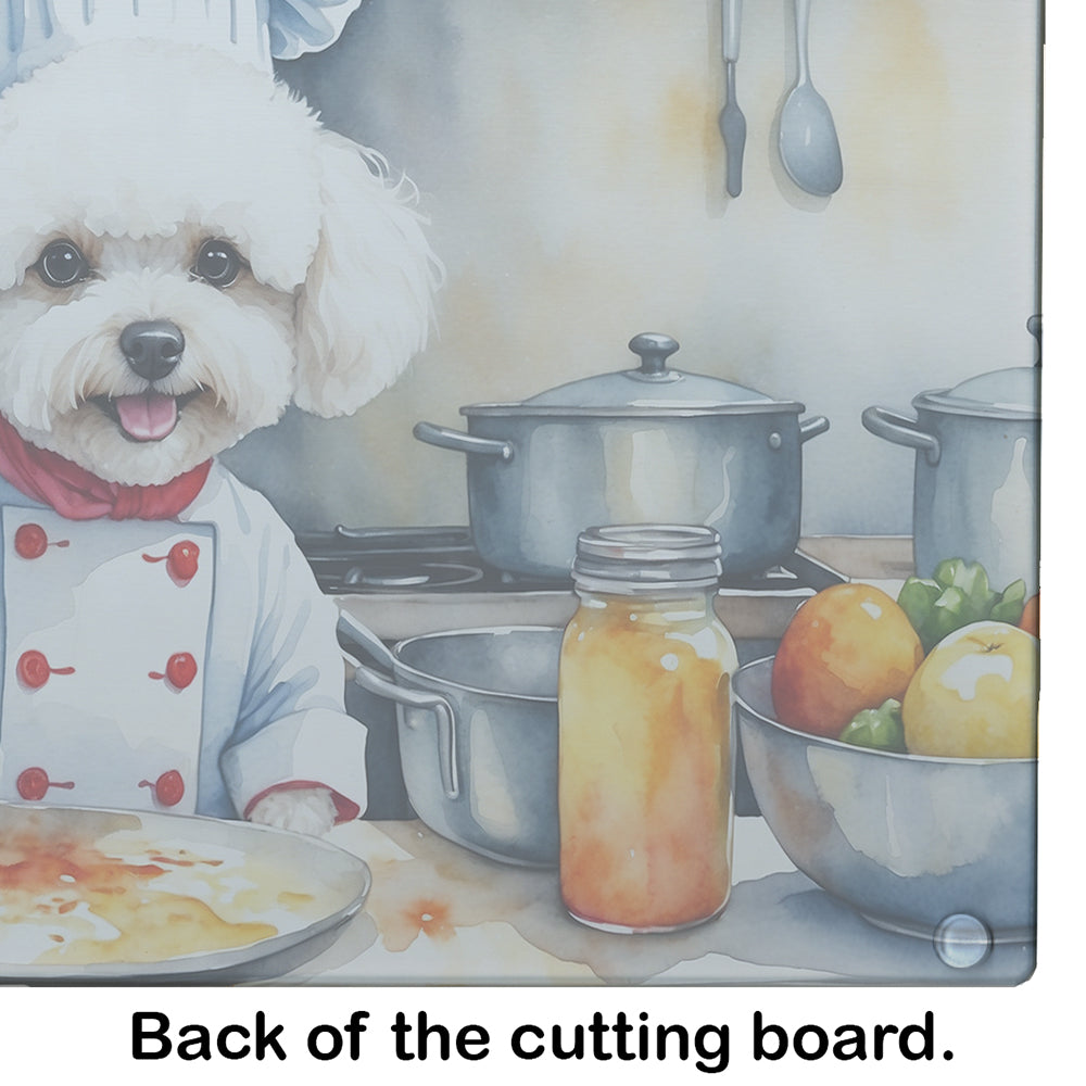 Bichon Frise The Chef Glass Cutting Board