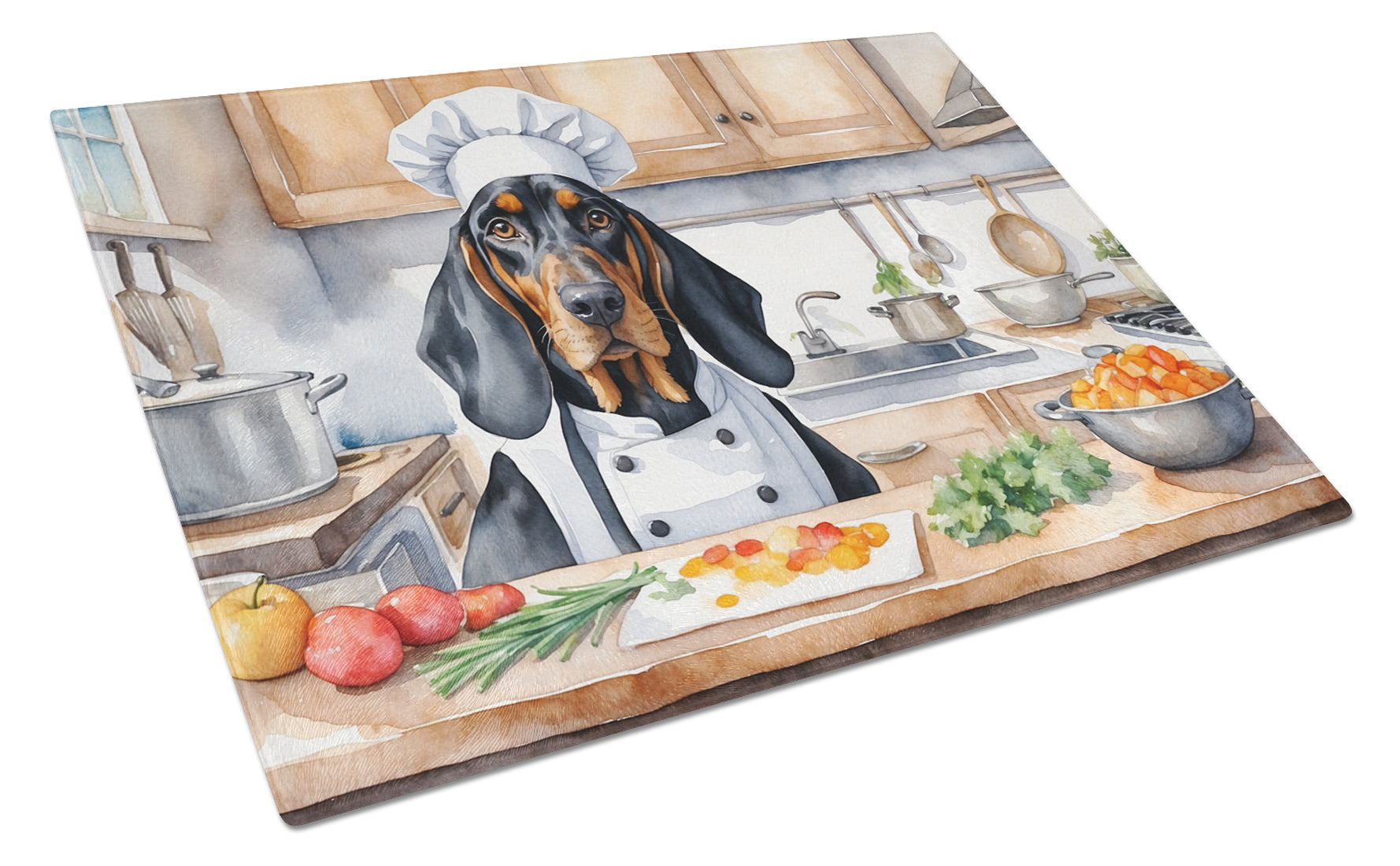 Buy this Black and Tan Coonhound The Chef Glass Cutting Board