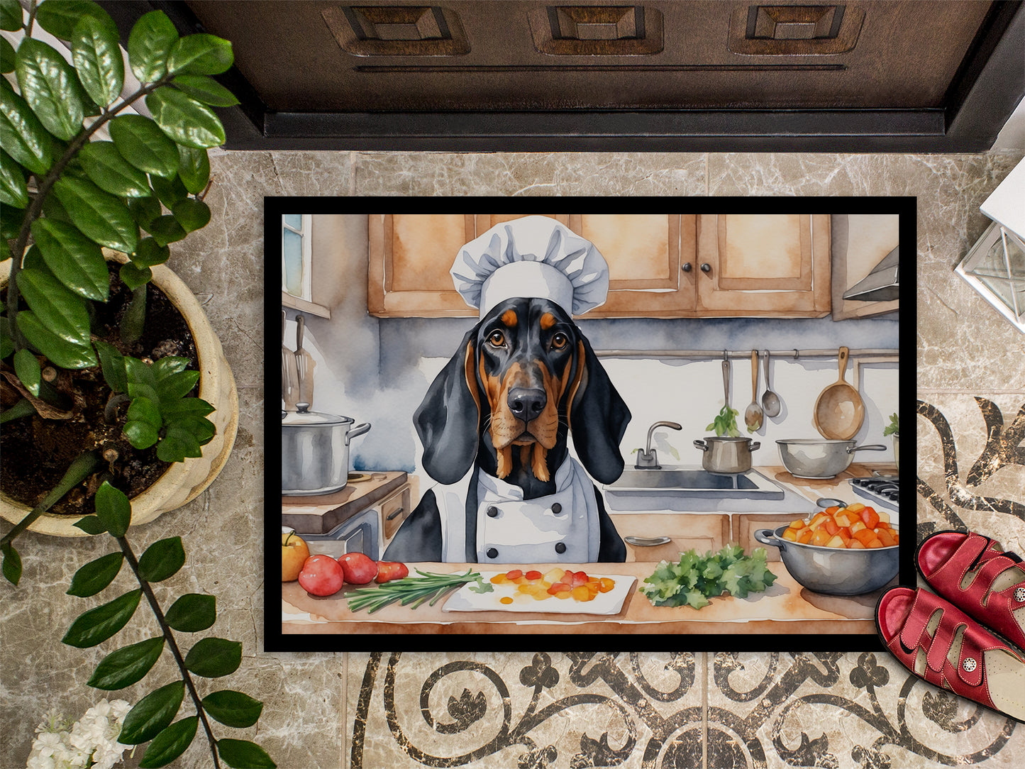 Black and Tan Coonhound The Chef Doormat