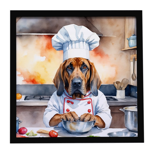 Buy this Bloodhound The Chef Framed Metal Print