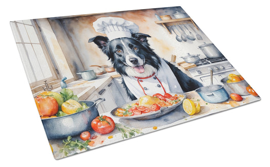 Buy this Border Collie The Chef Glass Cutting Board