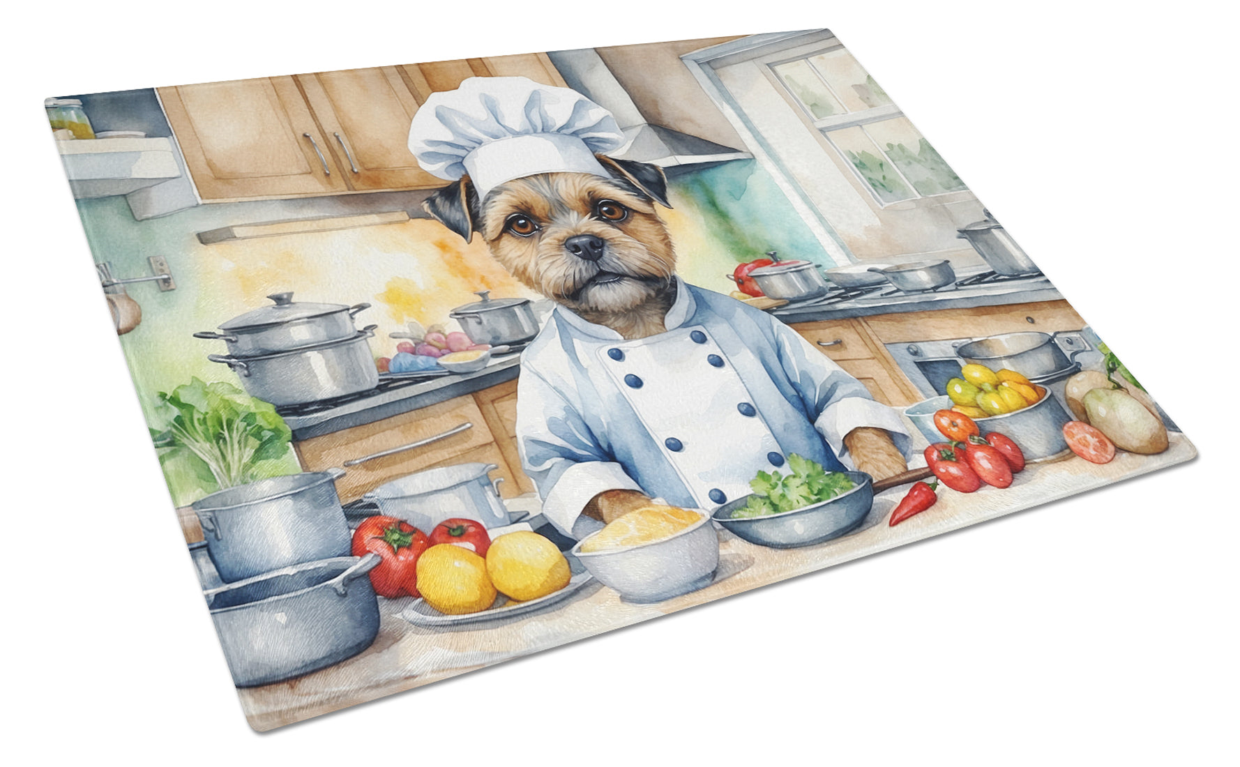 Buy this Border Terrier The Chef Glass Cutting Board