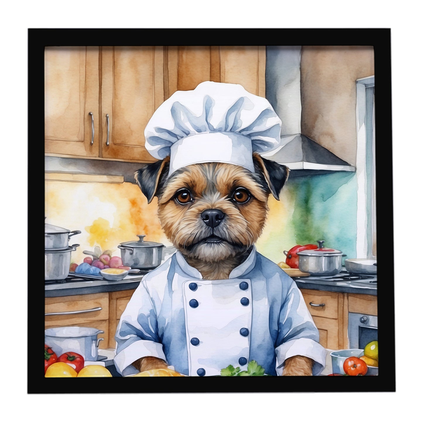 Buy this Border Terrier The Chef Framed Metal Print