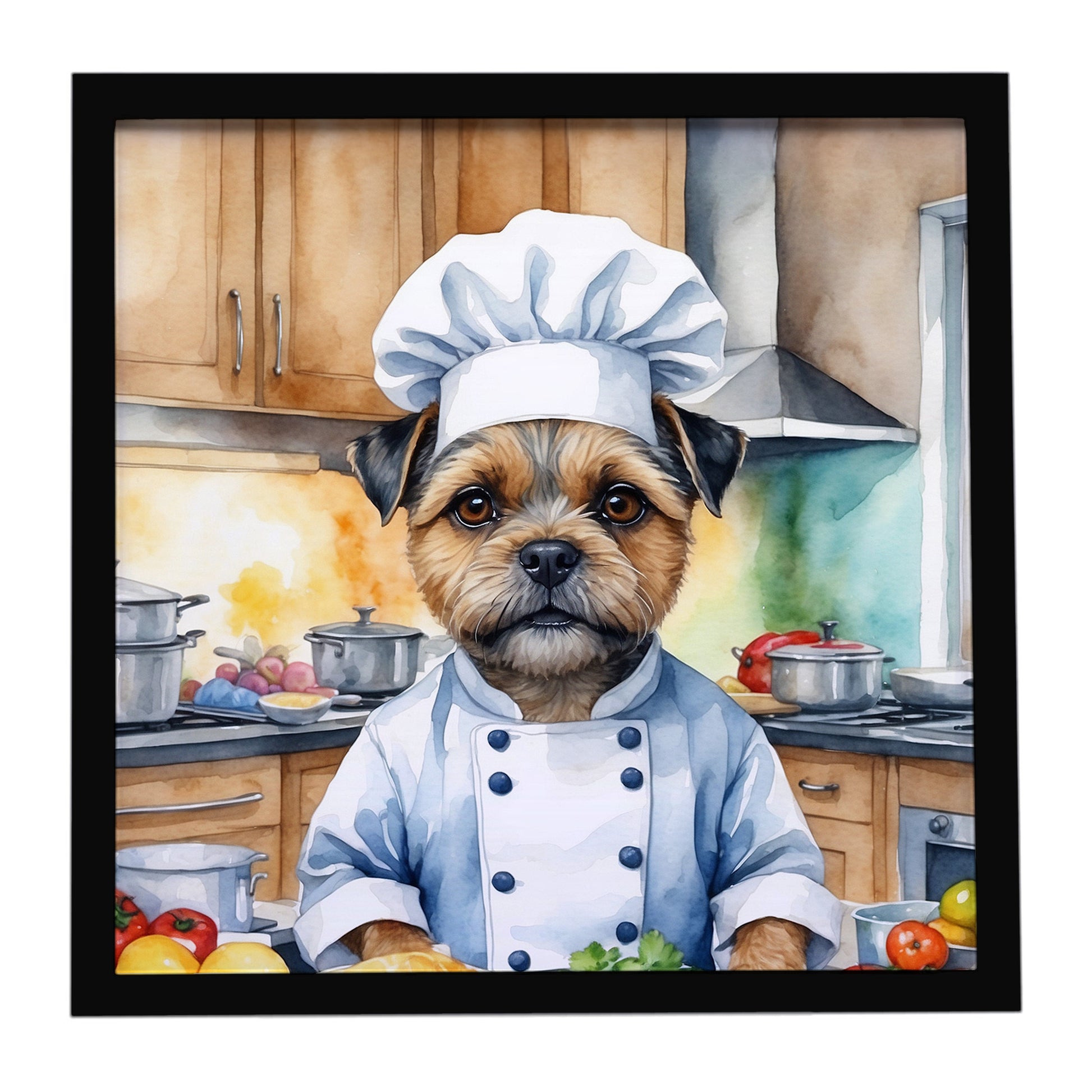 Buy this Border Terrier The Chef Framed Metal Print