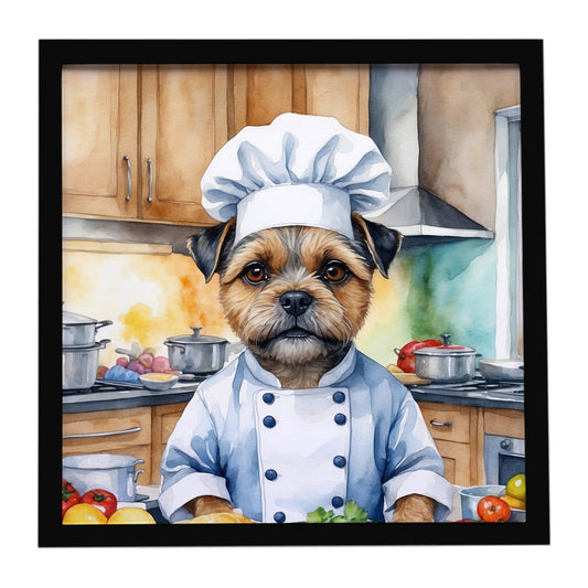 Buy this Border Terrier The Chef Framed Metal Print