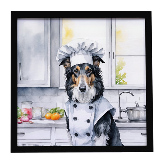Buy this Borzoi The Chef Framed Metal Print