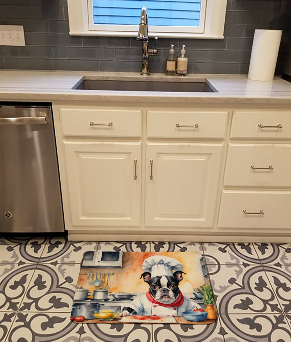 Boston Terrier The Chef Memory Foam Kitchen Mat