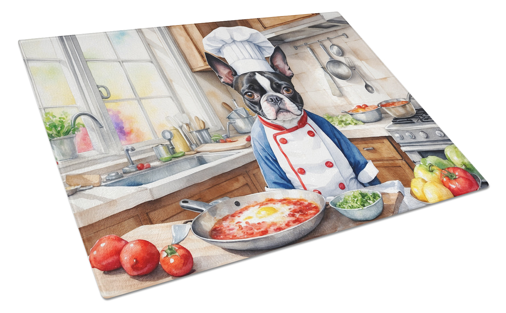 Buy this Boston Terrier The Chef Glass Cutting Board