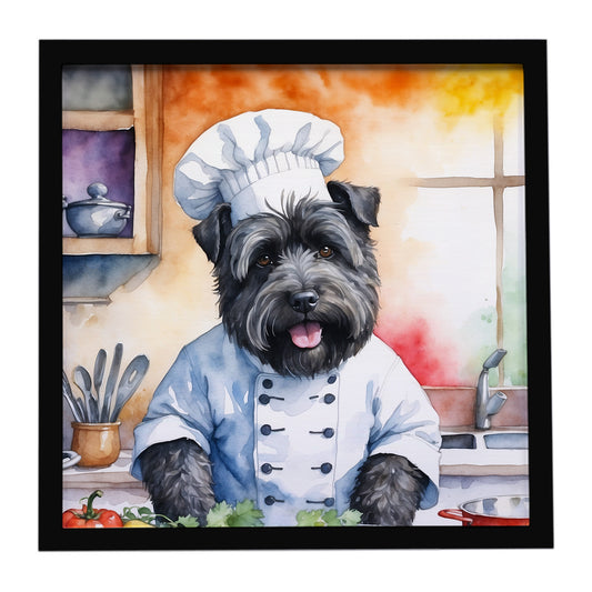 Buy this Bouvier des Flandres The Chef Framed Metal Print