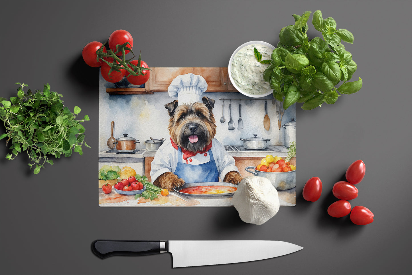 Bouvier des Flandres The Chef Glass Cutting Board