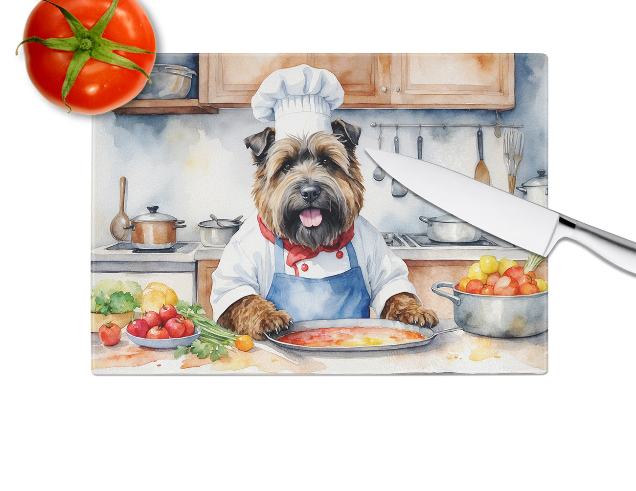 Bouvier des Flandres The Chef Glass Cutting Board