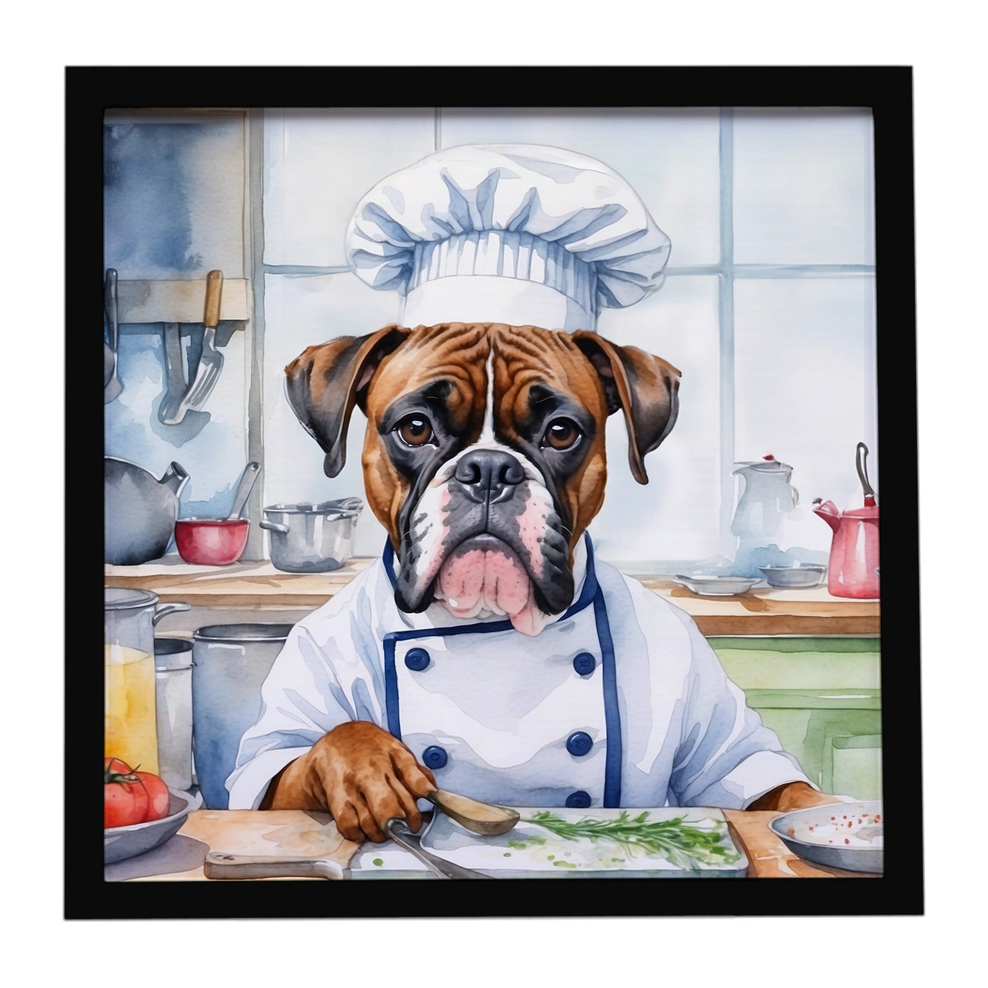 Buy this Boxer The Chef Framed Metal Print