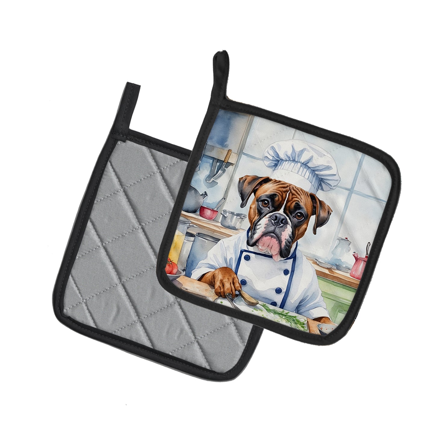 Boxer The Chef Pair of Pot Holders