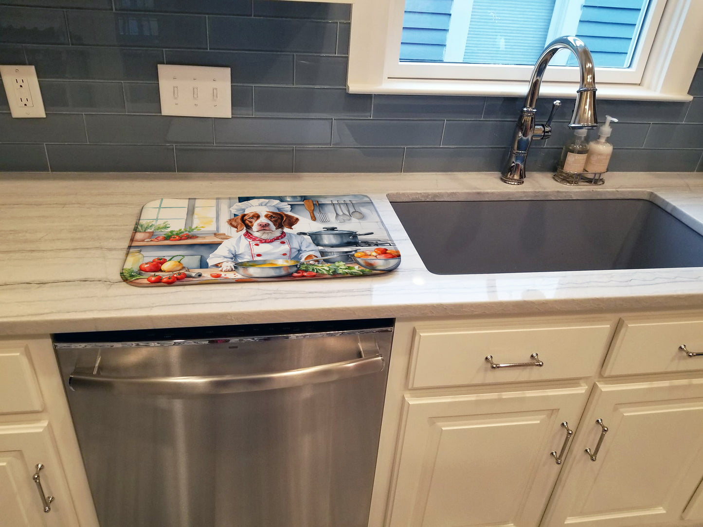 Brittany Spaniel The Chef Dish Drying Mat