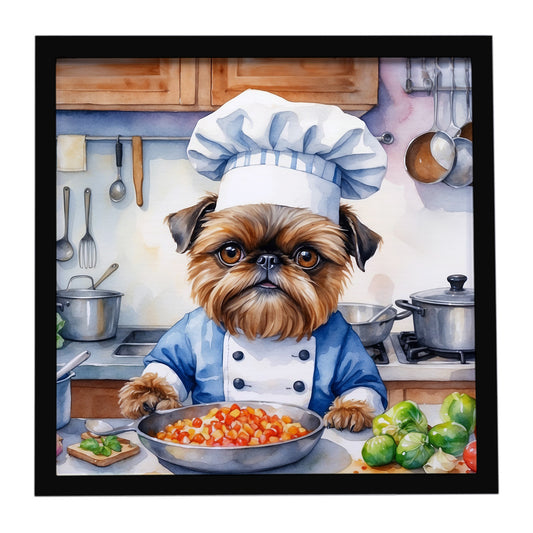 Buy this Brussels Griffon The Chef Framed Metal Print