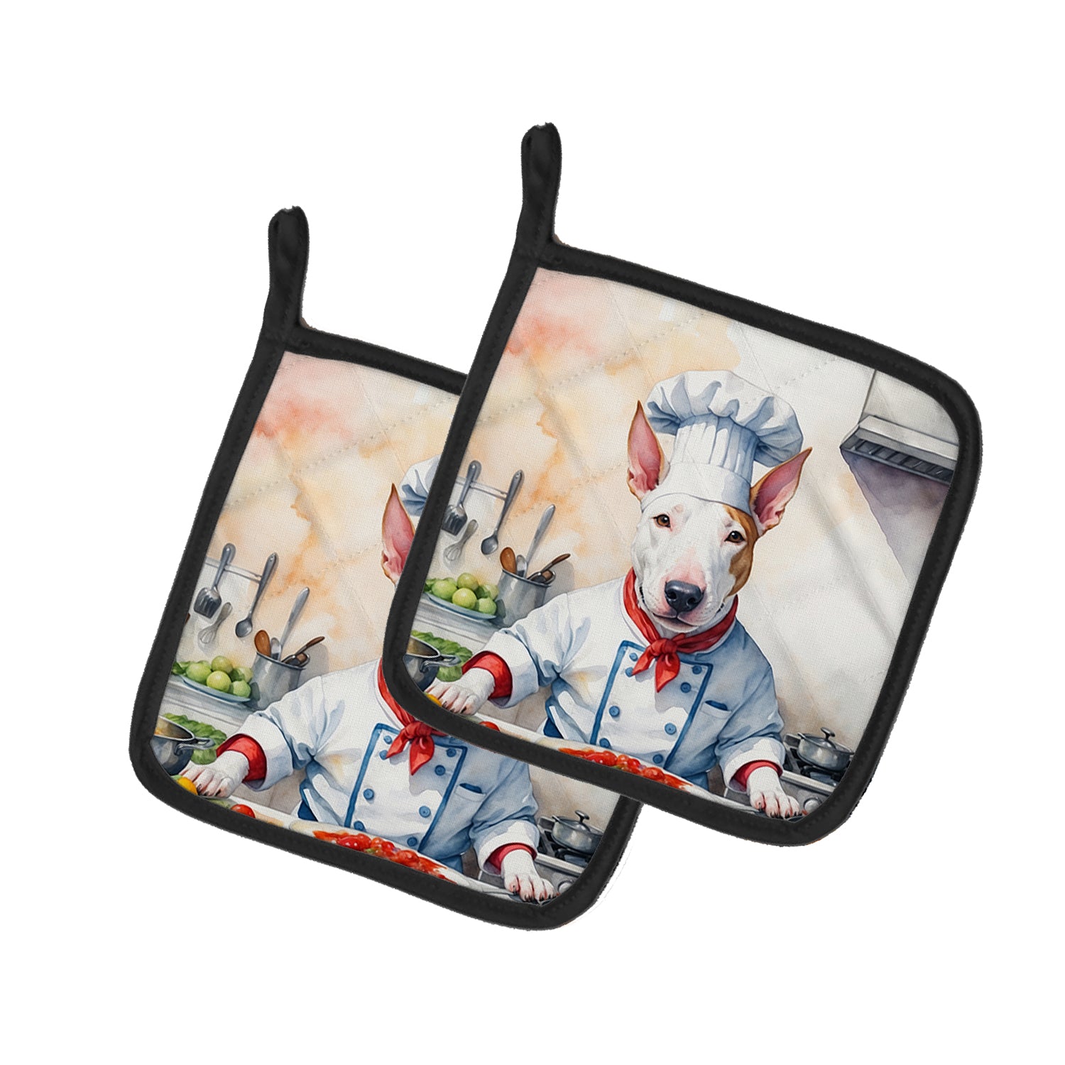 Buy this Bull Terrier The Chef Pair of Pot Holders