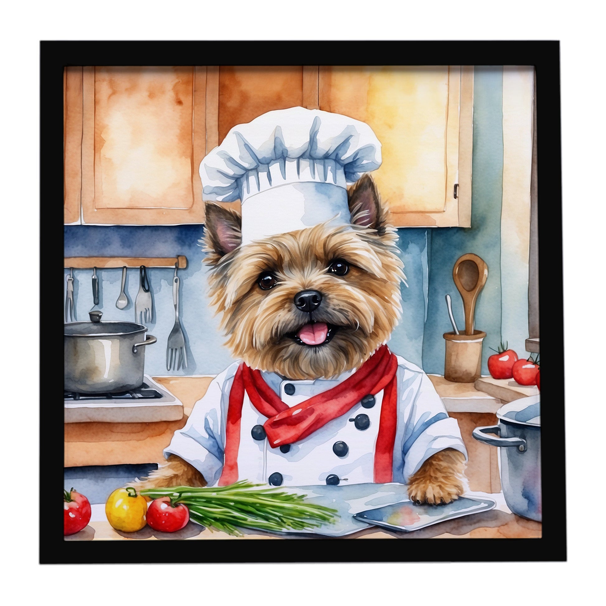 Buy this Cairn Terrier The Chef Framed Metal Print