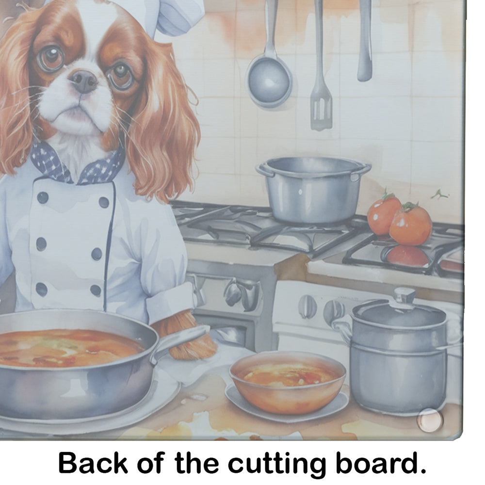 Cavalier Spaniel The Chef Glass Cutting Board