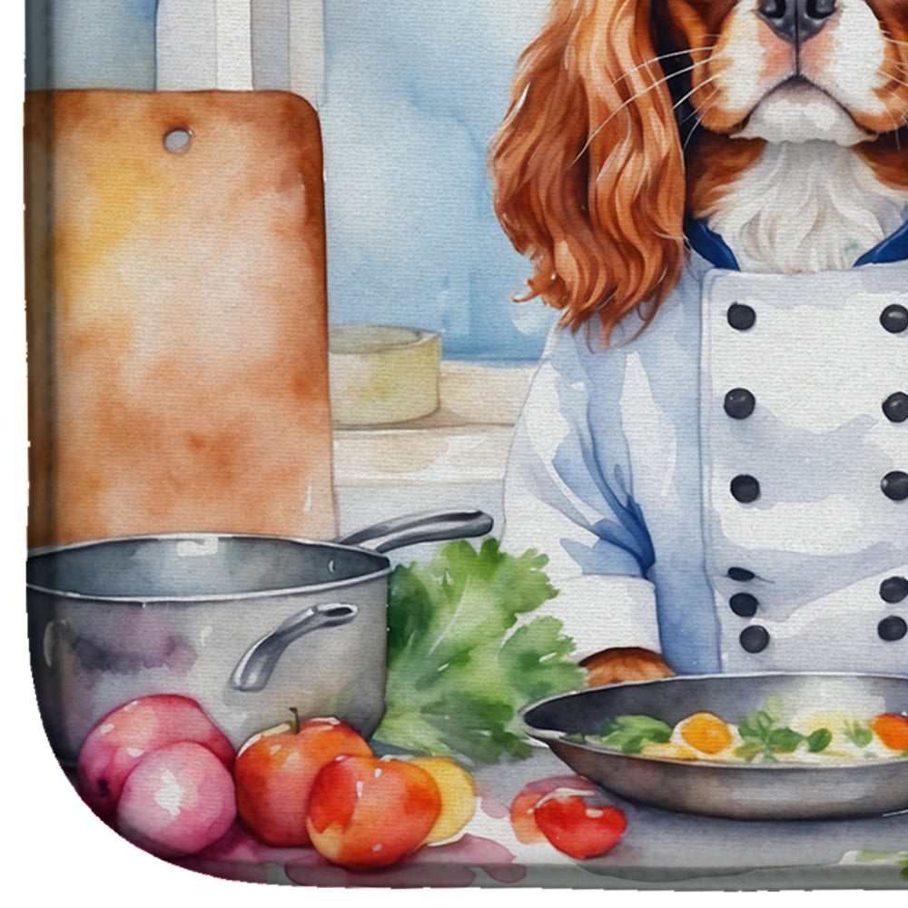 Cavalier Spaniel The Chef Dish Drying Mat