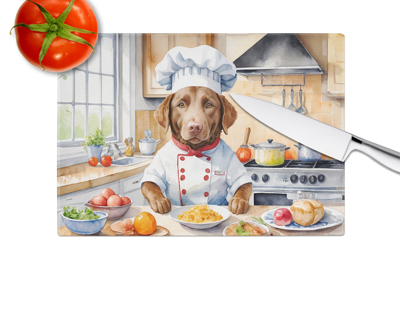 Chesapeake Bay Retriever The Chef Glass Cutting Board