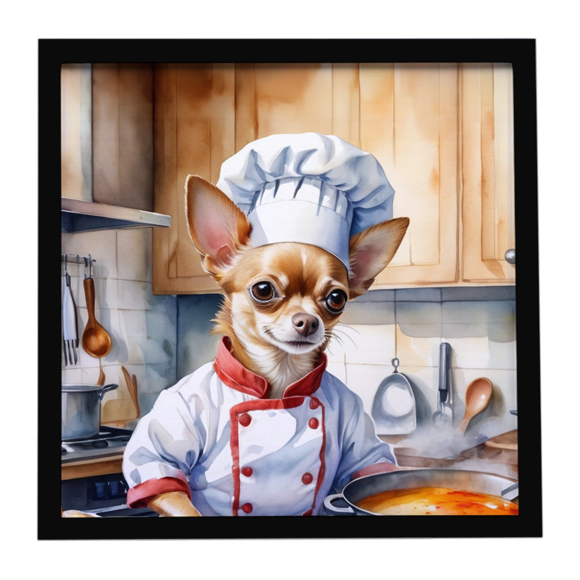 Buy this Chihuahua The Chef Framed Metal Print