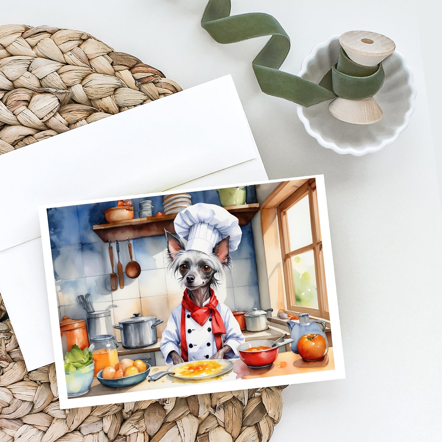 Chinese Crested The Chef Greeting Cards Pack of 8