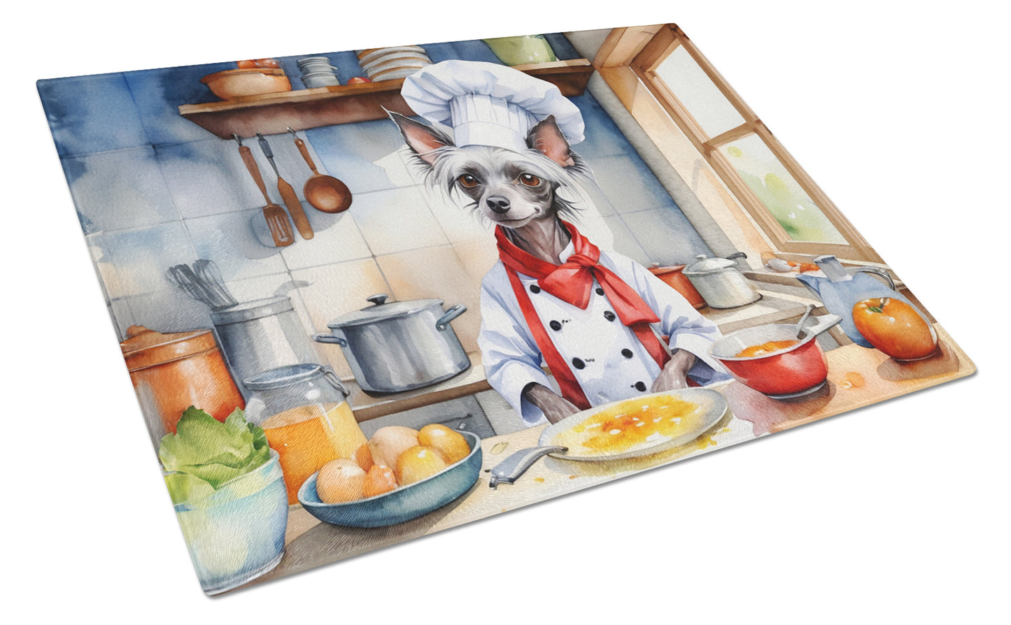 Buy this Chinese Crested The Chef Glass Cutting Board