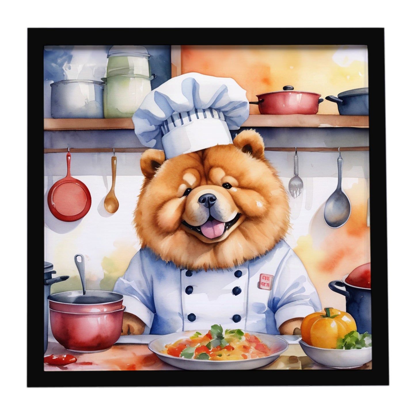 Buy this Chow Chow The Chef Framed Metal Print