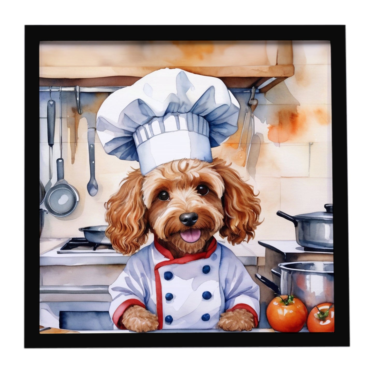 Buy this Cockapoo The Chef Framed Metal Print