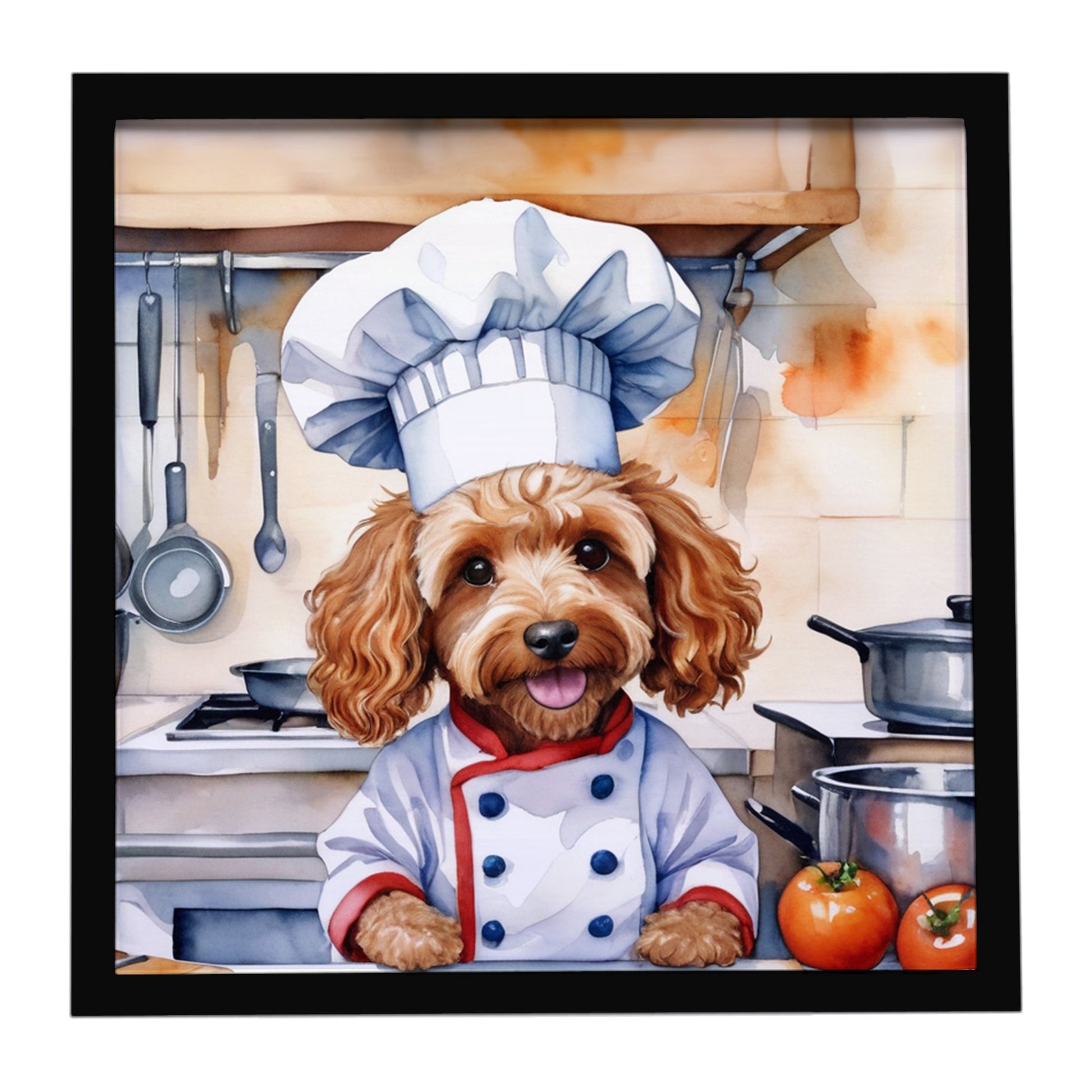 Buy this Cockapoo The Chef Framed Metal Print