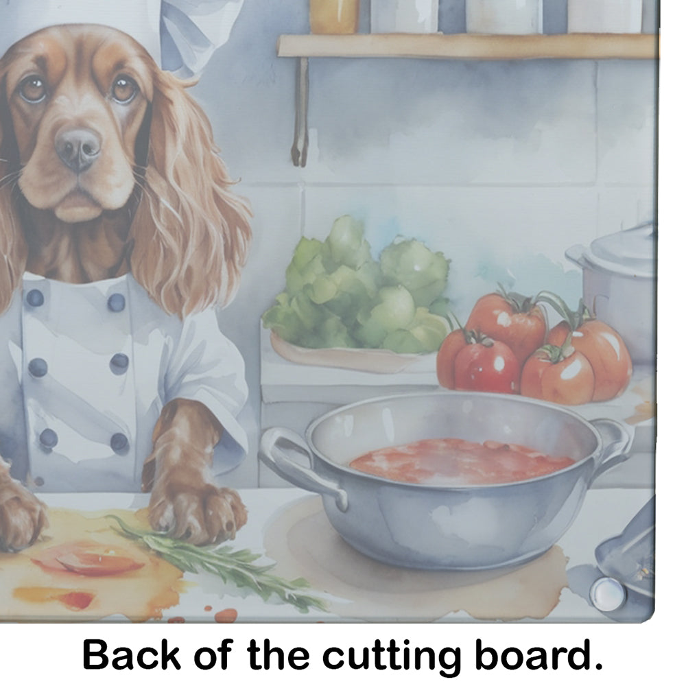 Cocker Spaniel The Chef Glass Cutting Board